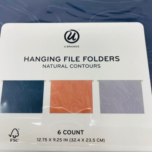 U Brands 6ct Hanging File Folders Natural Contours - Picture 5 of 8